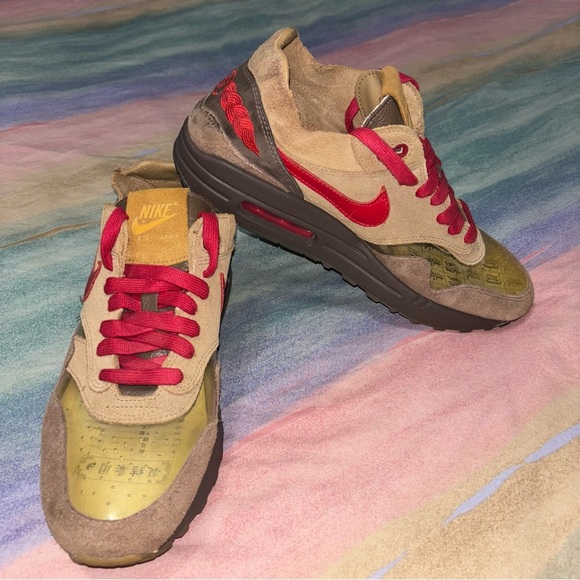 Nike Air Max 1 x CLOT 'Kiss of Death' Brown Sneakers size 9 - Picture 3 of 8